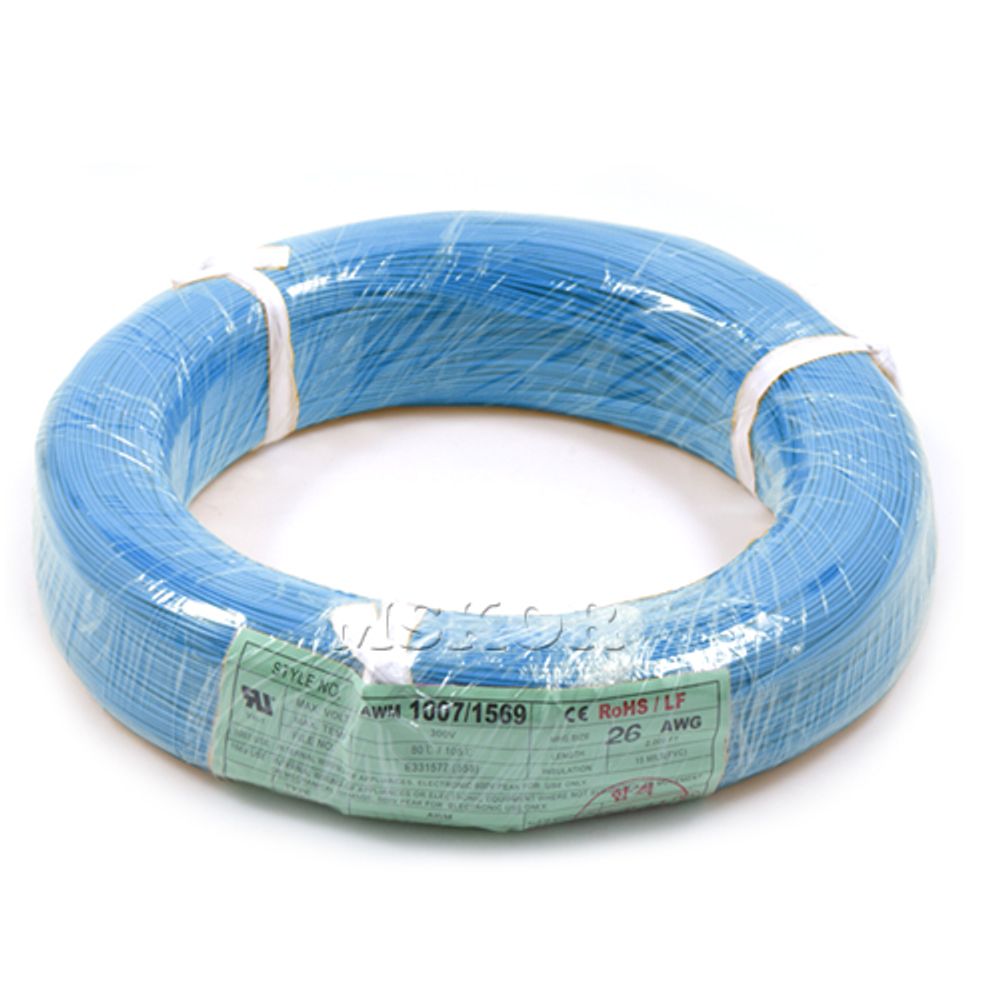 DAEWON Electric Wire 26AWG BLUE 1ROLL, 610M, 0.4MM, PVC Insulated Wire, UL1007 CE Certified